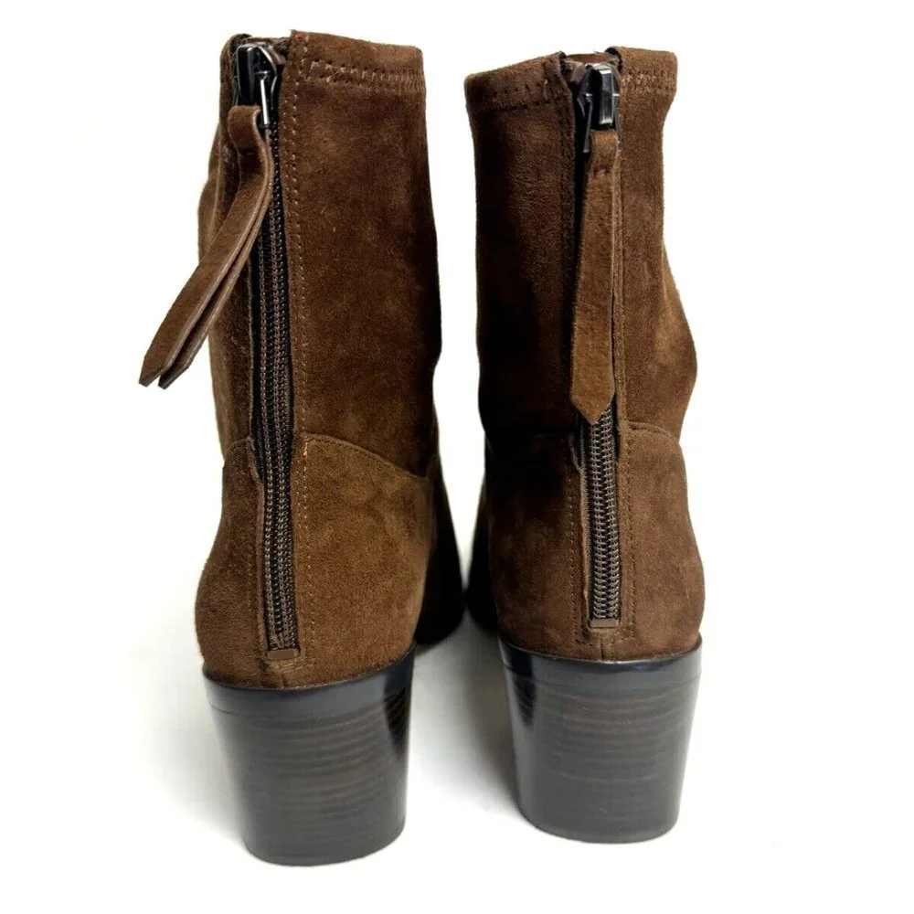 Naturalizer Womens Berkley2 Boot Chestnut Suede Size 7 Wide